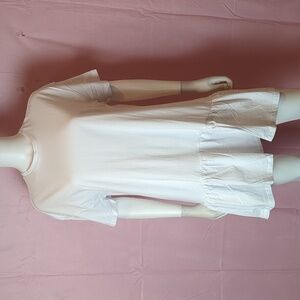 Nasty Gal 100% Cotton Name Drop Tee Mini Shirt Dress in White size Small